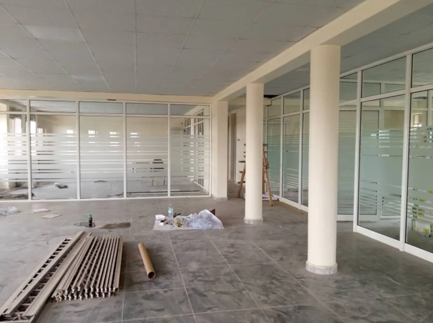 Aluminum partitioning for offices in Uganda